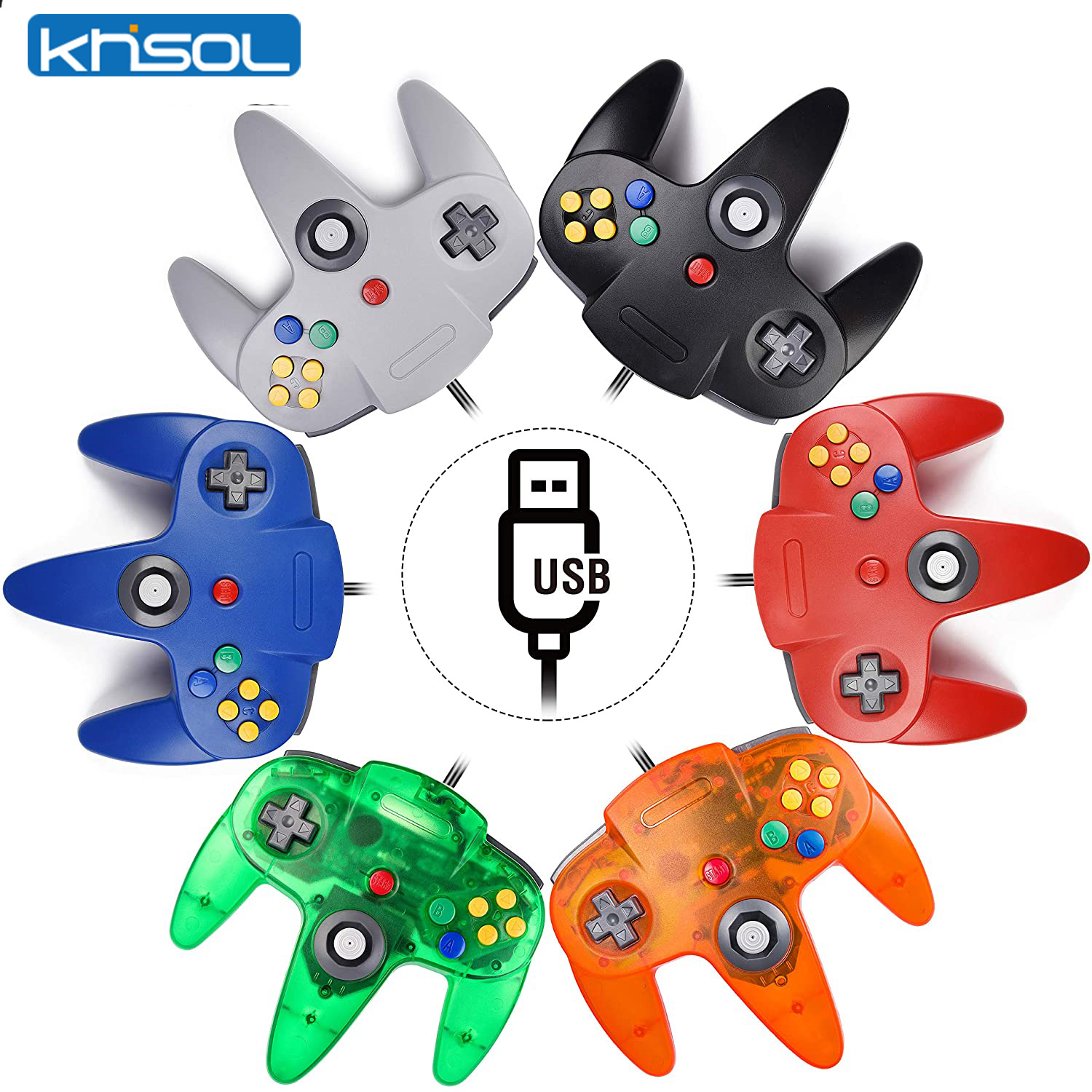 Retro Gaming Theme - N64 Controller Classic USB Wired Remote