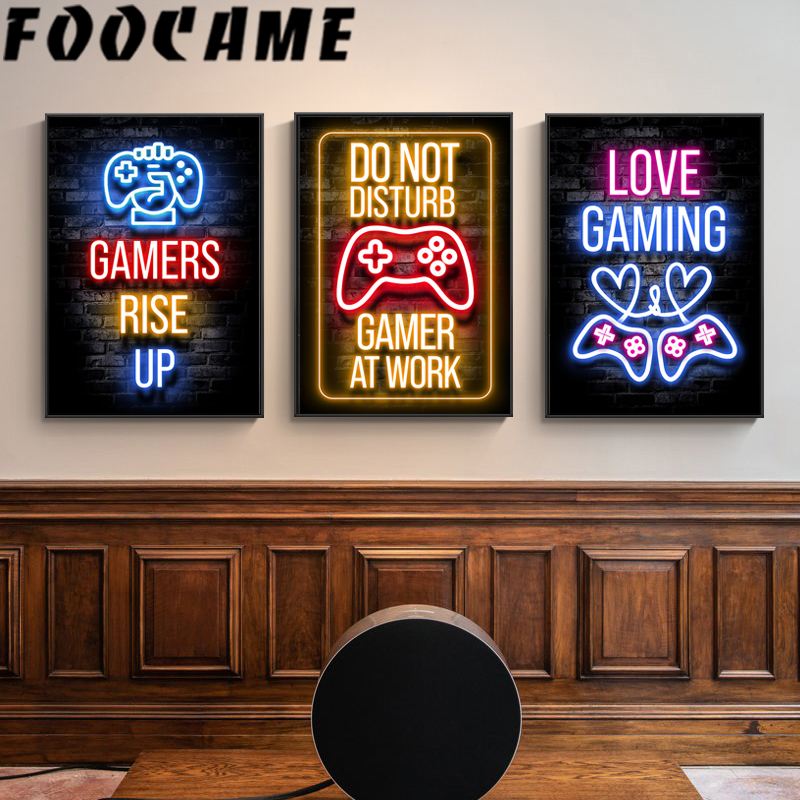 Neon Gamepad Game Zone Poster  - đánh giá và giá Retro Gaming Zone