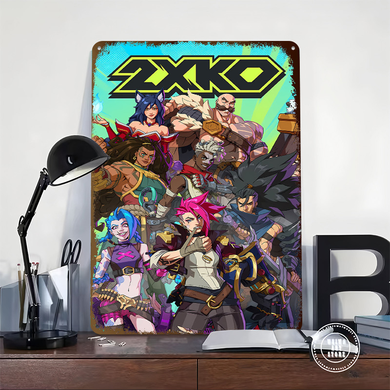 2XKO Fighting Game Art Tinplat - đánh giá và giá Retro Poster Gaming