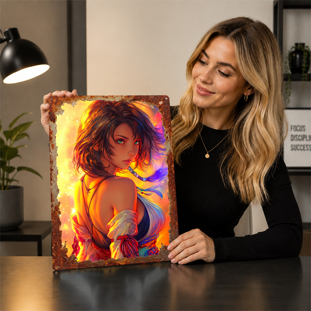 Anime Girl With Fiery Backgrou - đánh giá và giá Background Retro Gaming
