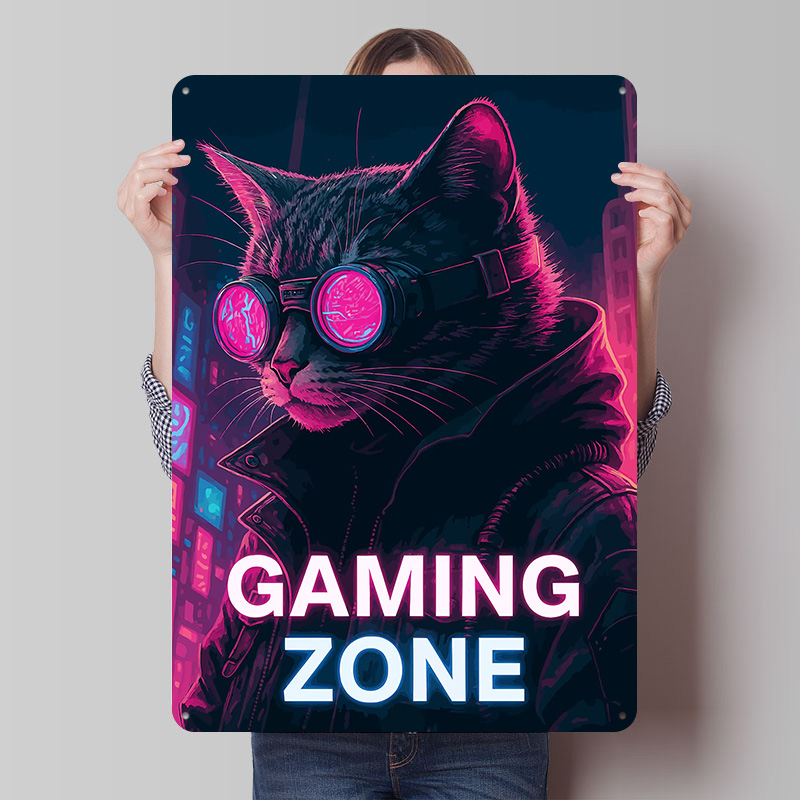 Cyberpunk Cat Gaming Zone Tin  - đánh giá và giá Retro Gaming Zone