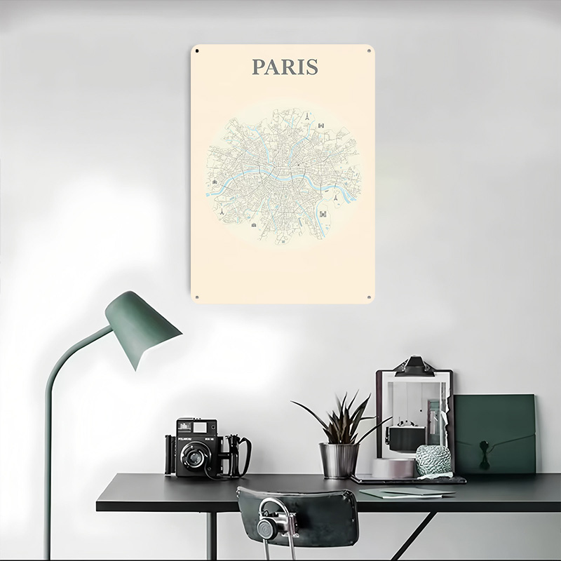 Paris City Map Tinplate Poster - đánh giá và giá Retro Gaming Paris