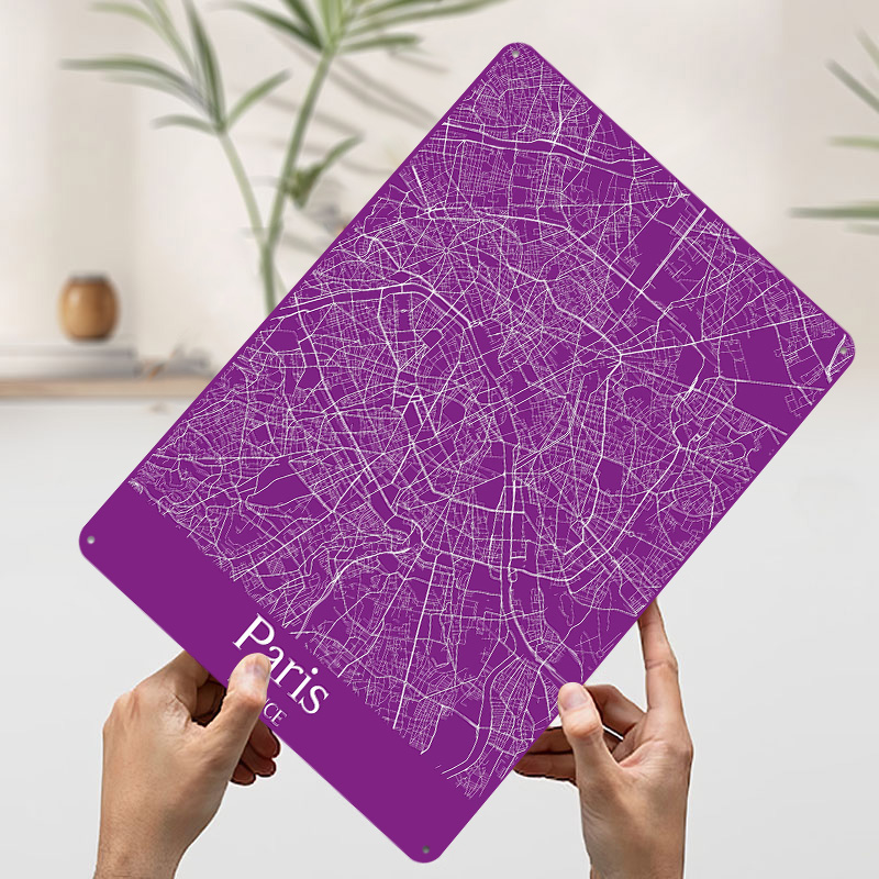 Paris City Map Printed Poster  - đánh giá và giá Retro Gaming Paris