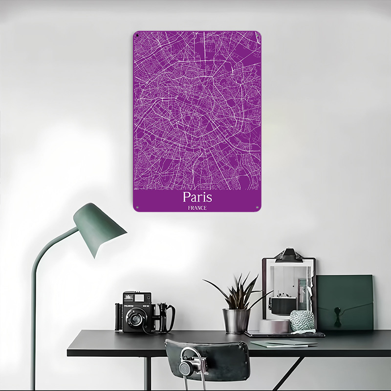 Paris City Map Printed Poster  - đánh giá và giá Retro Gaming Paris