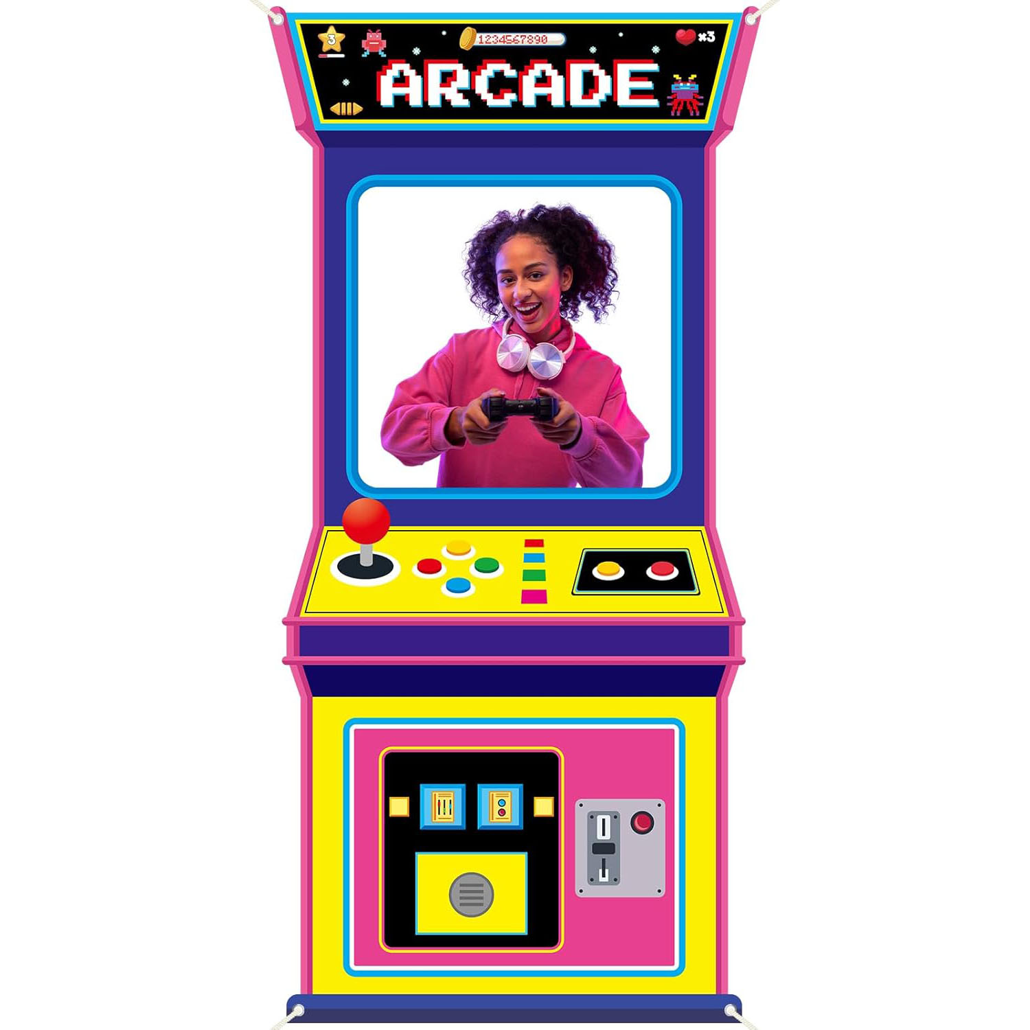 Fabric Arcade Game Photo Backg - đánh giá và giá Background Retro Gaming
