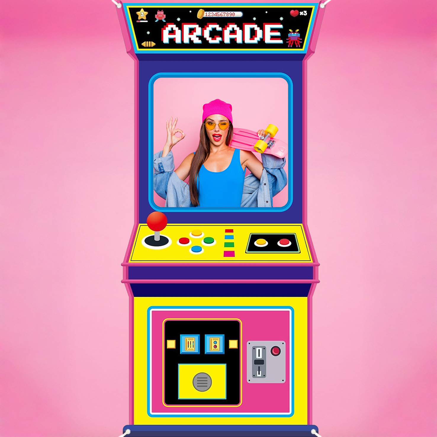 Fabric Arcade Game Photo Backg - đánh giá và giá Background Retro Gaming