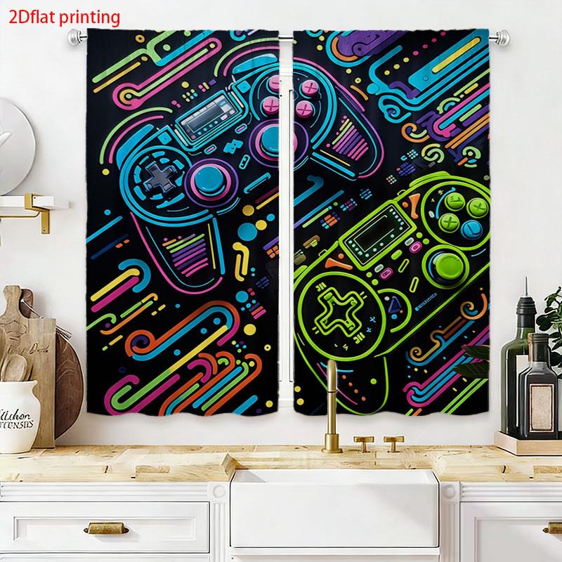2pcs Gaming Curtains Neon Retr - đánh giá và giá Background Retro Gaming