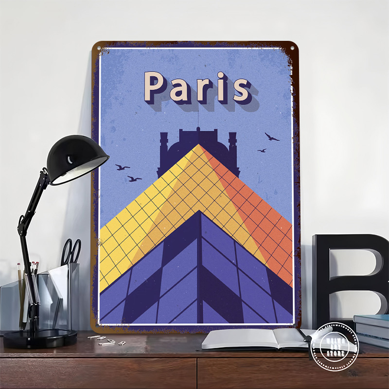 Travel to Paris Metal Poster C - đánh giá và giá Retro Gaming Paris