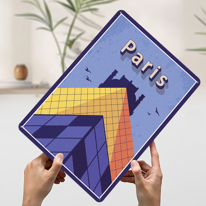 Travel to Paris Metal Poster C - đánh giá và giá Retro Gaming Paris